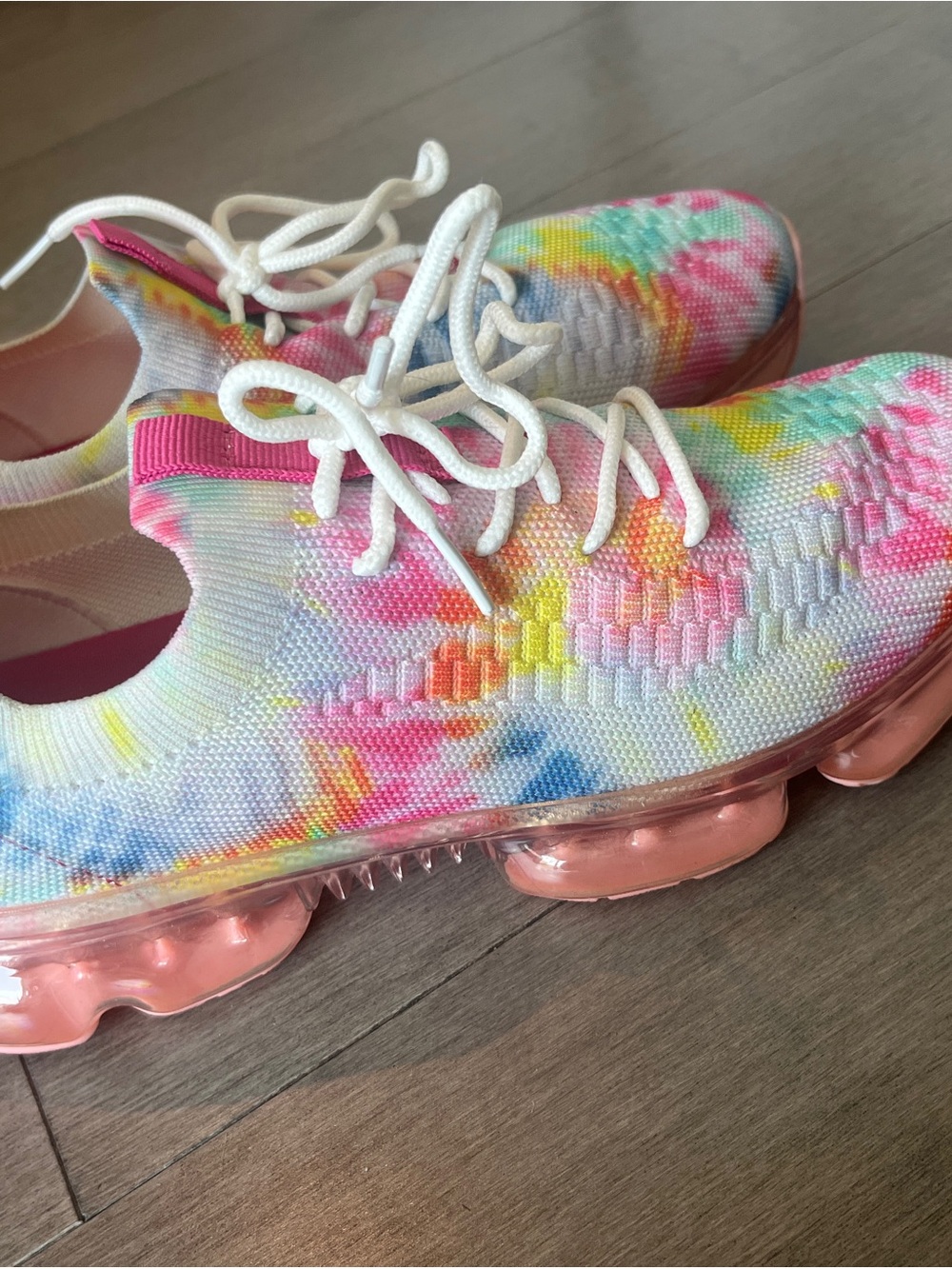Colorful Tie-Dye Knit Slip-On Sneakers - Picture 2 of 6